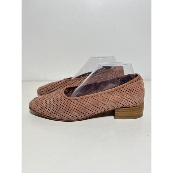 Jeffrey Campbell EUC Pink Suede Luella Perforated Ballet Flat Shoe Size 9 - Picture 5 of 7